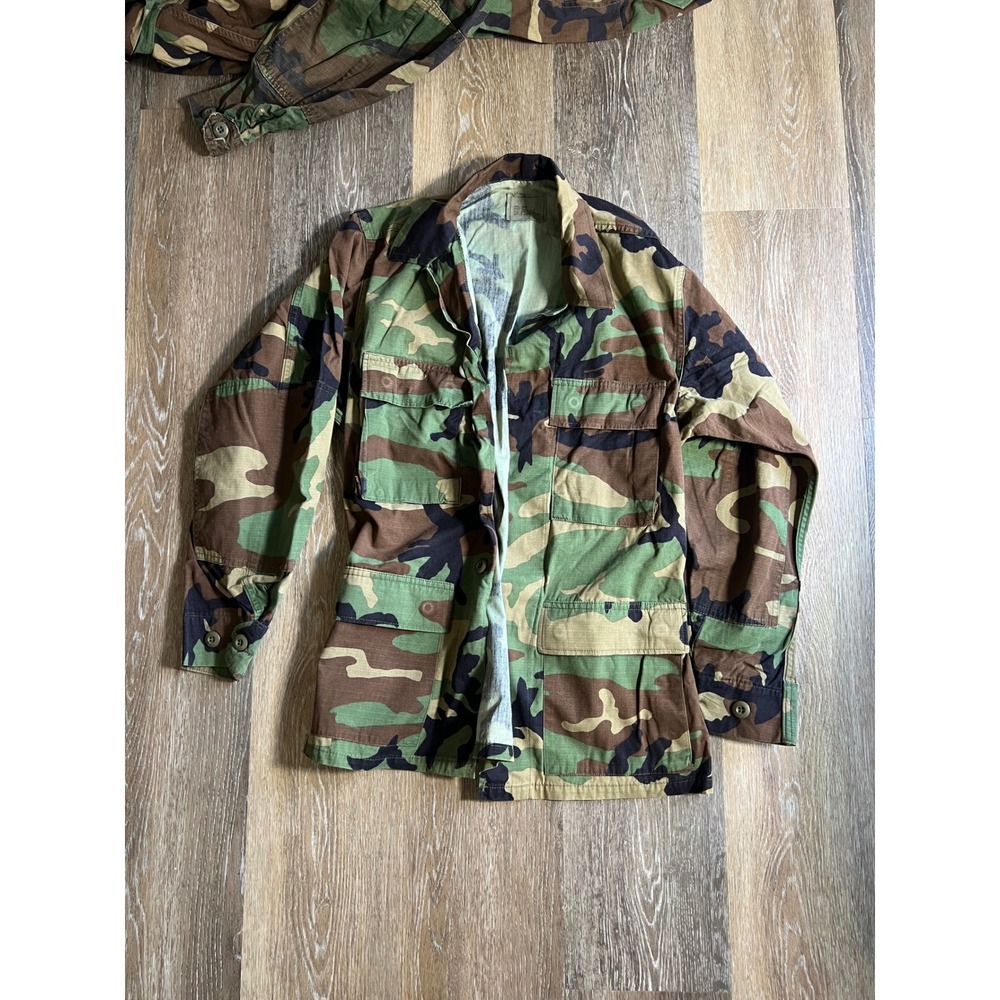 US Military Woodland Camo BDU Field Jacket‎ Small Short 8415-01-390-8539 Ripstop